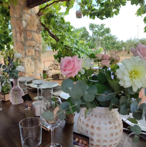 Rincón floral de tina